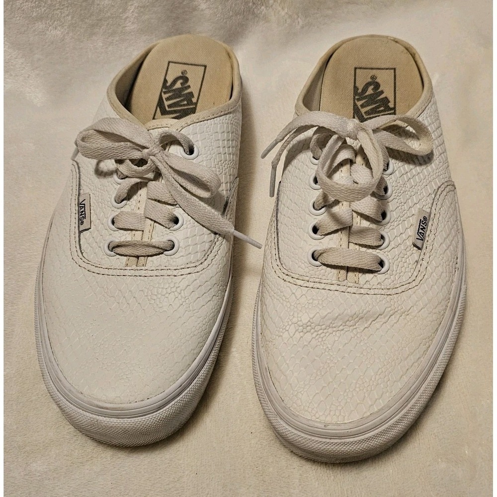 Vans White Snakeskin Mule Sneakers 721278 Men's 7.5 /Women's 9